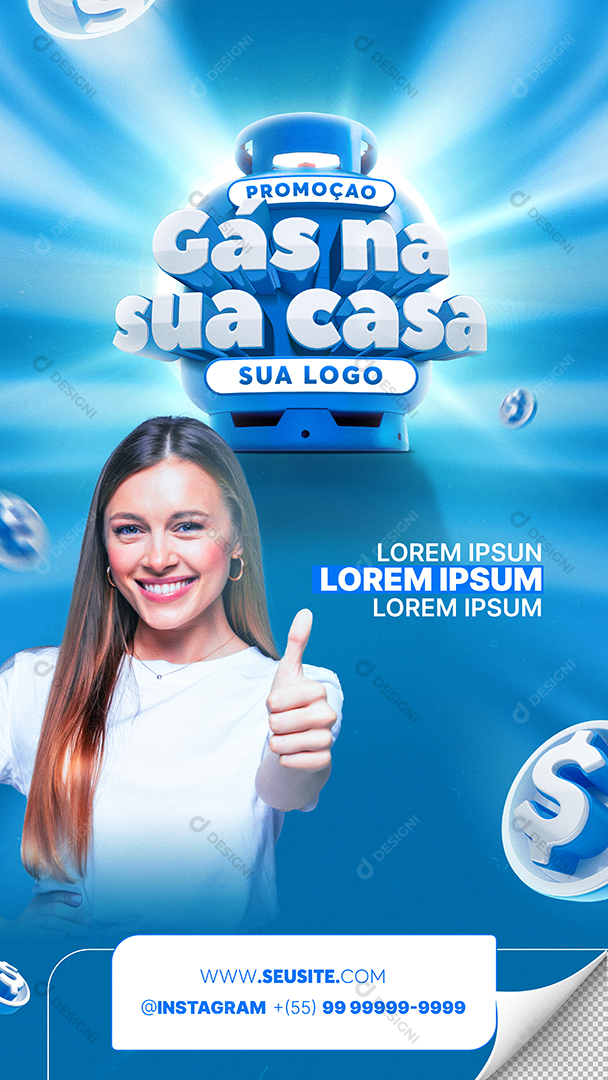 Gás na Sua Casa Social Media PSD Editável