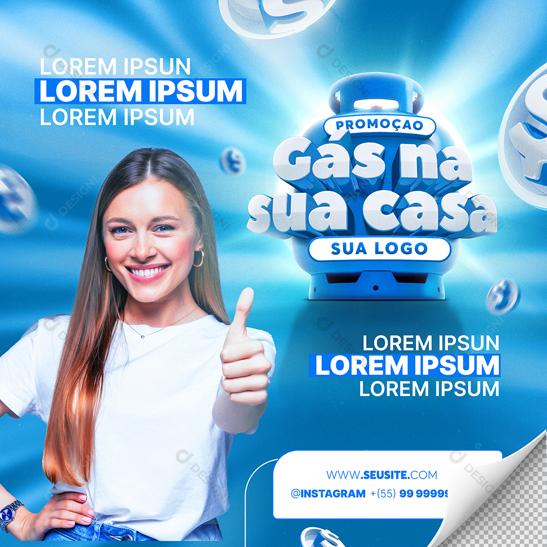 Gás na Sua Casa Social Media PSD Editável