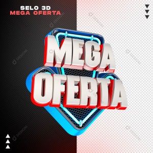 Mega Oferta Selo 3D Para Composição PNG Transparente