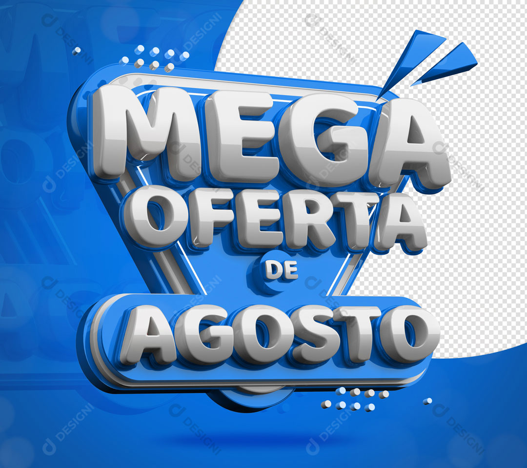 Mega Oferta Selo 3D Azul Para Composição PSD Editável