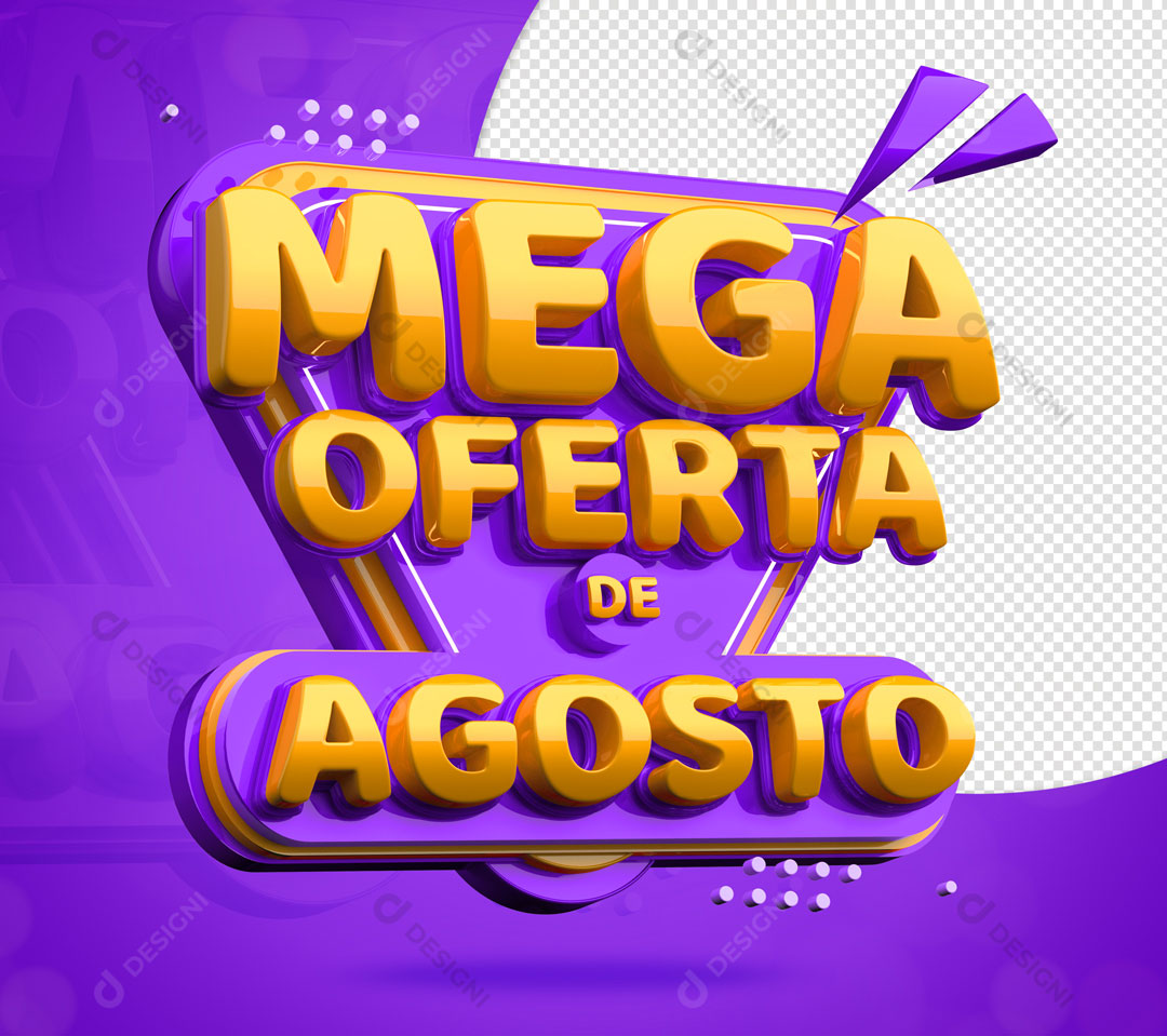 Mega Oferta Selo 3D Roxo Para Composição PSD Editável