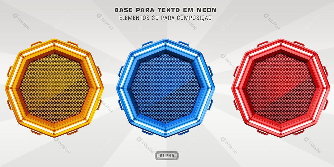 Elementos 3D Bases Para Composição de Texto PSD Editável