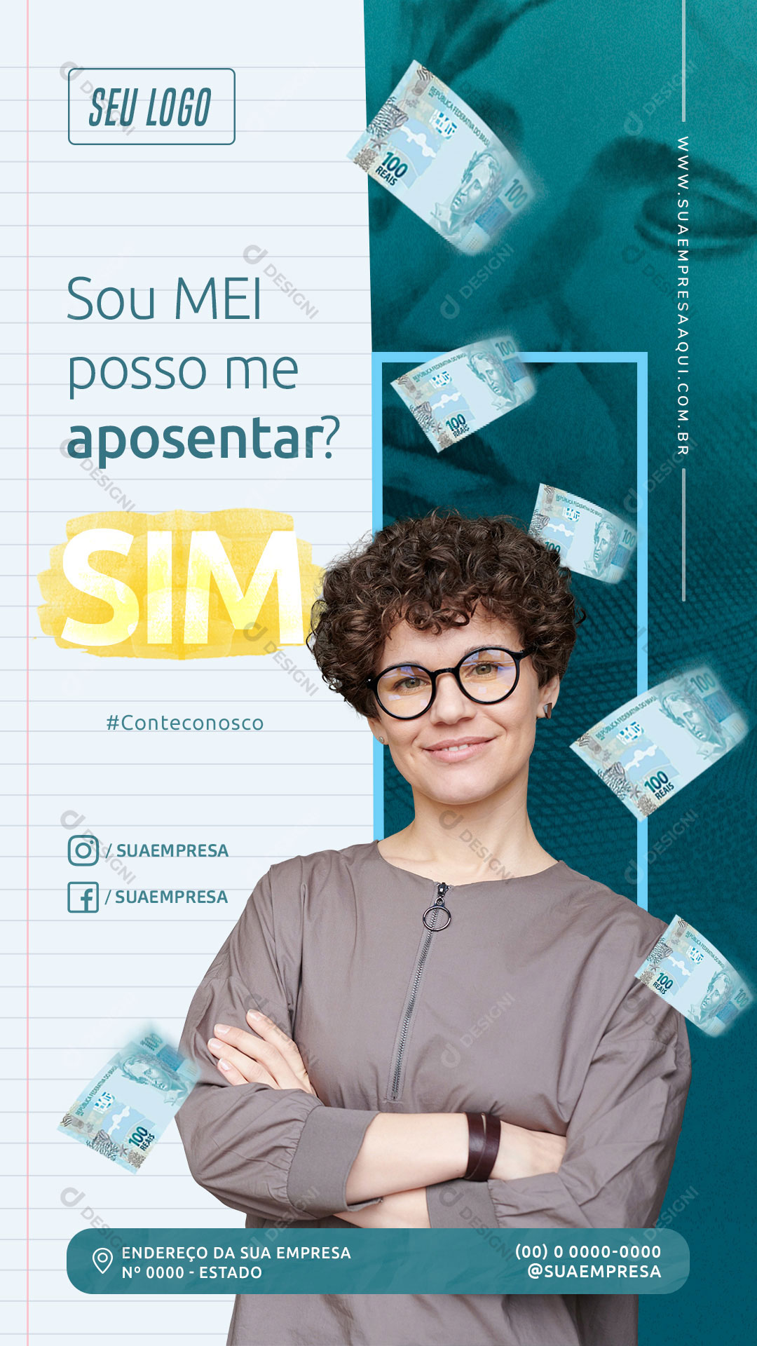 Story Sou MEI Posso Me Aposentar Social Media PSD Editável