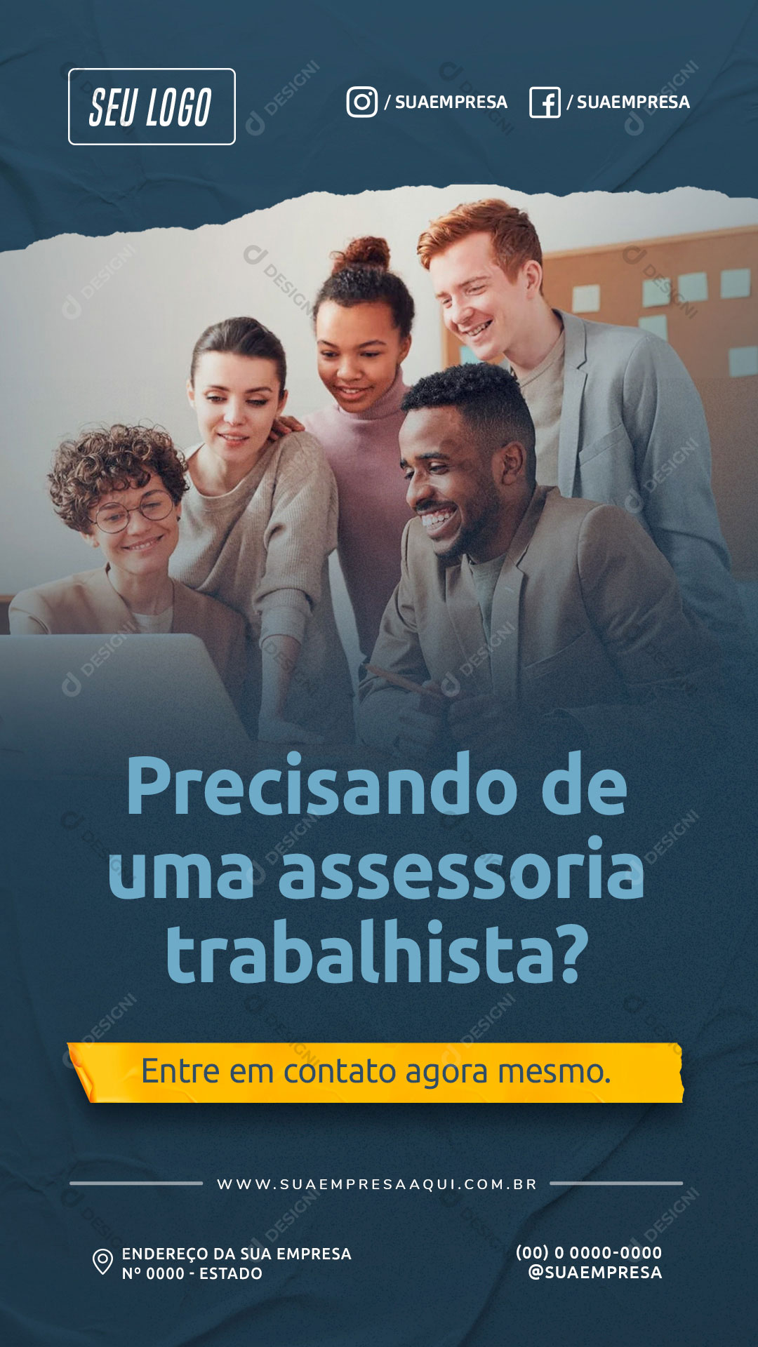 Story Precisando de Uma Assessoria Trabalhista Social Media PSD Editável