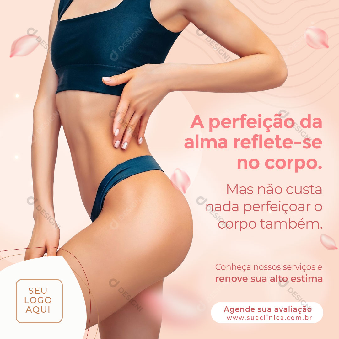 A Perfeição da Alma Reflete-se no Corpo Social Media PSD Editável