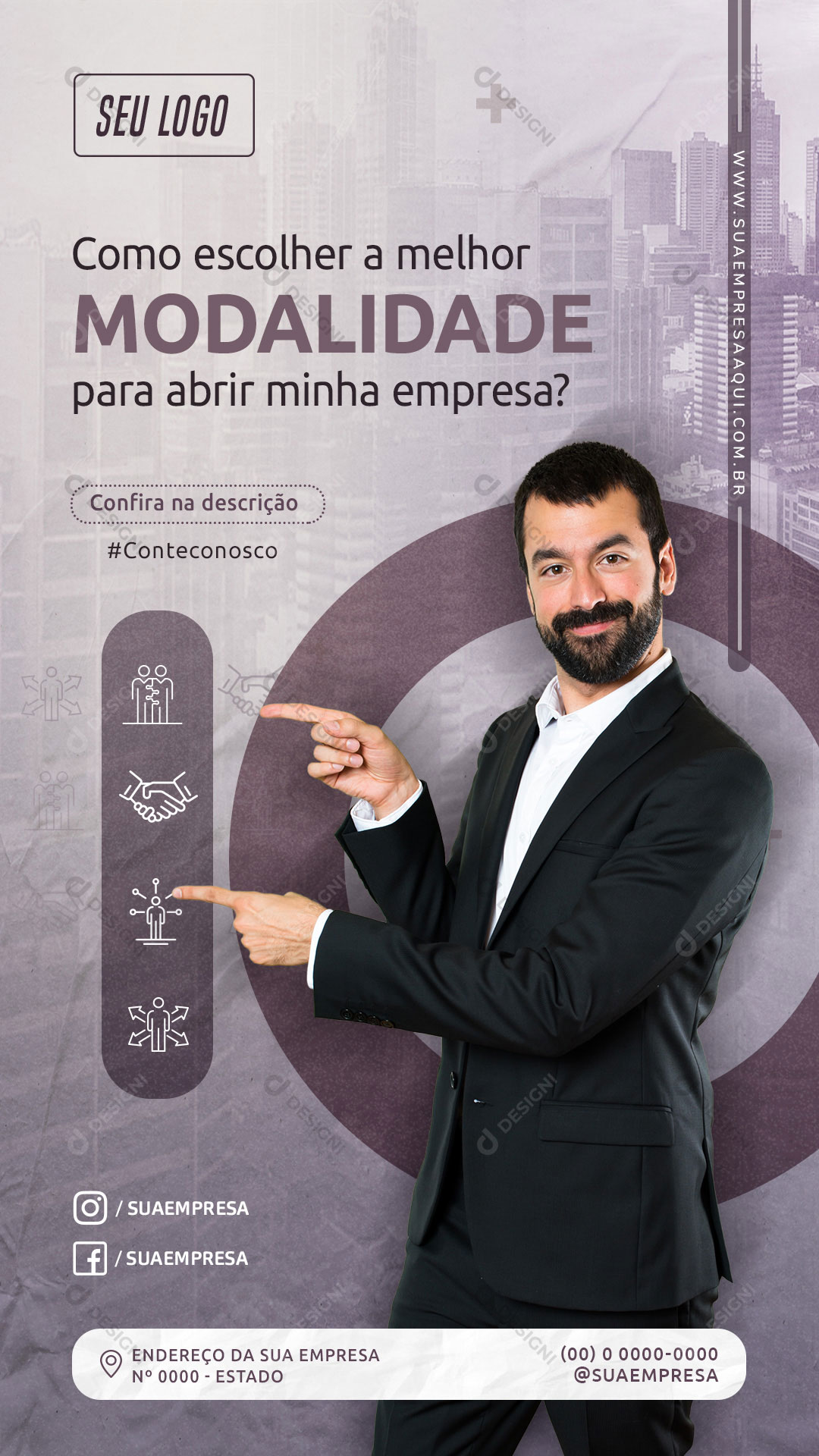 Story Como Escolher a Melhor Modalidade Para Abrir Minha Empresa Social Media PSD Editável