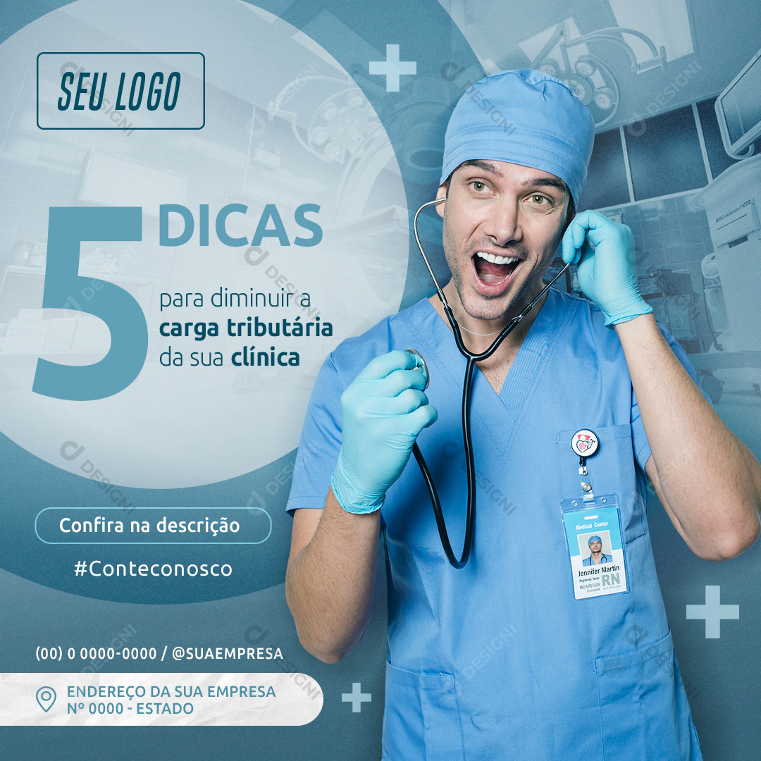 5 Dicas Para Diminuir a Carga Tributaria Social Media PSD Editável