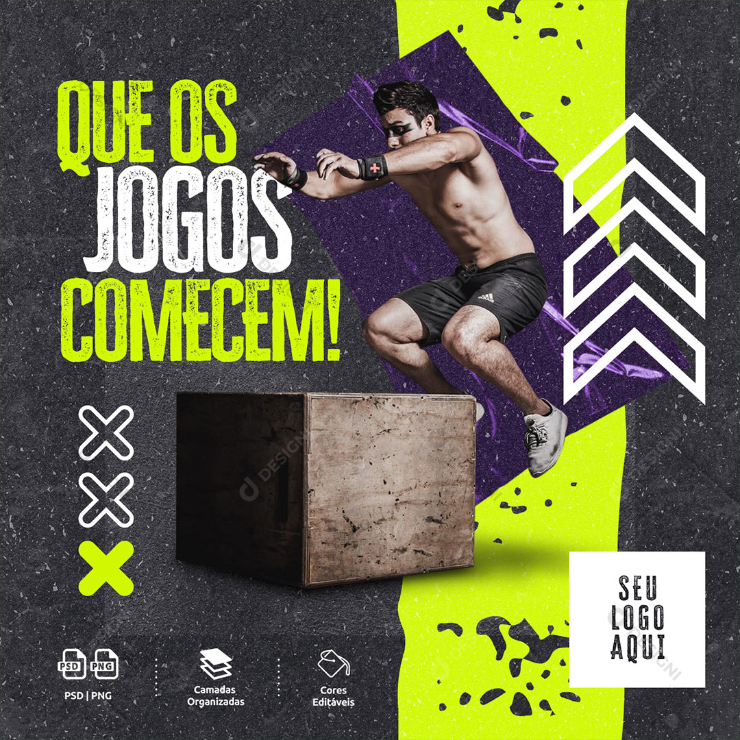 Post Academia Que os Jogos Comecem Social Media PSD Editável