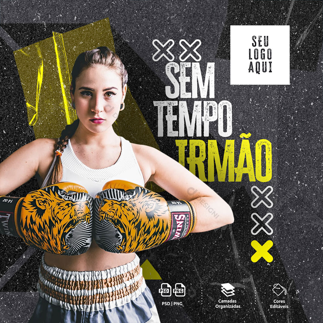 Post Academia Sem Tempo Irmão Social Media PSD Editável