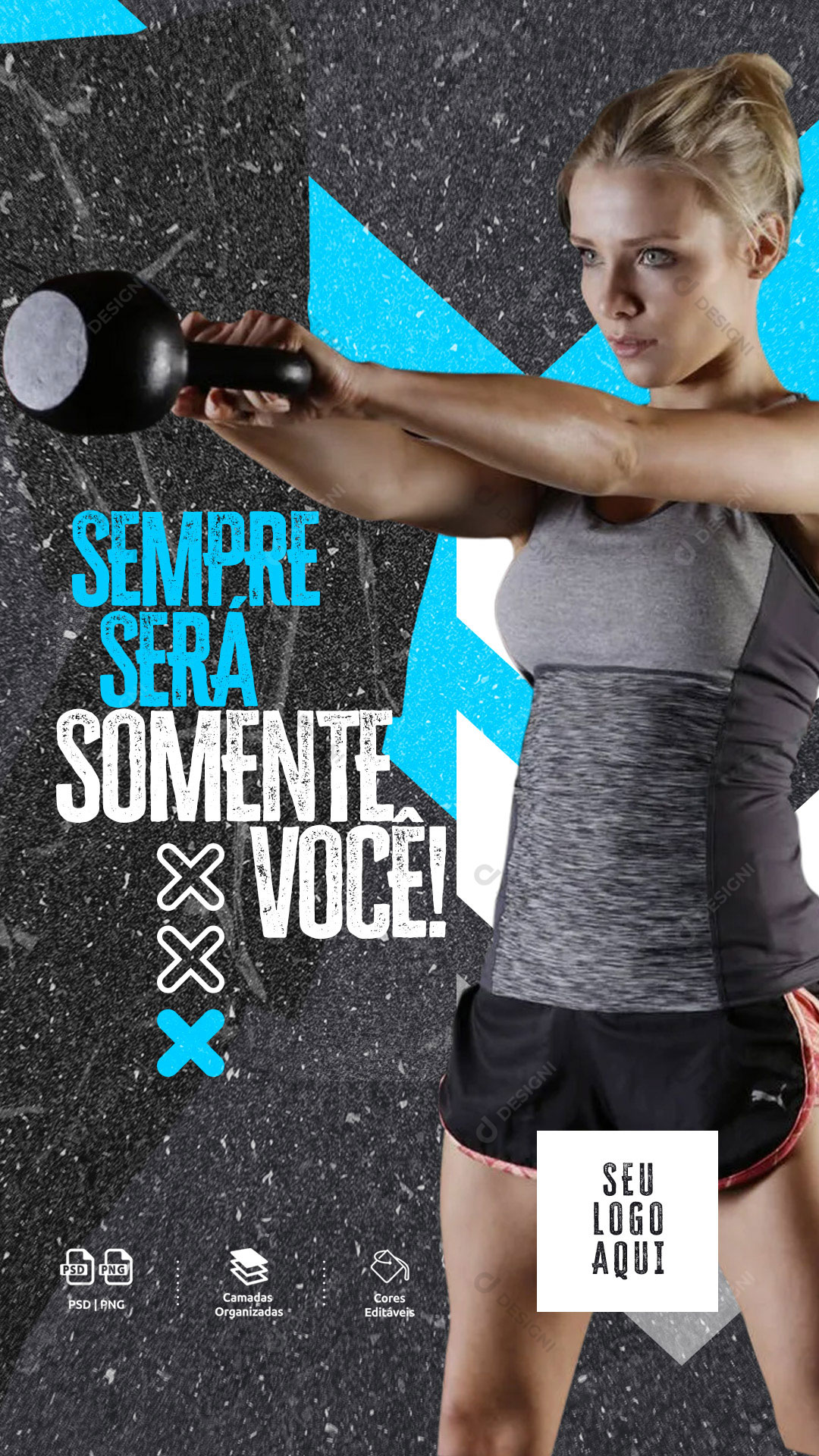 Post Story Academia Sempre Será Somente Você Social Media PSD Editável