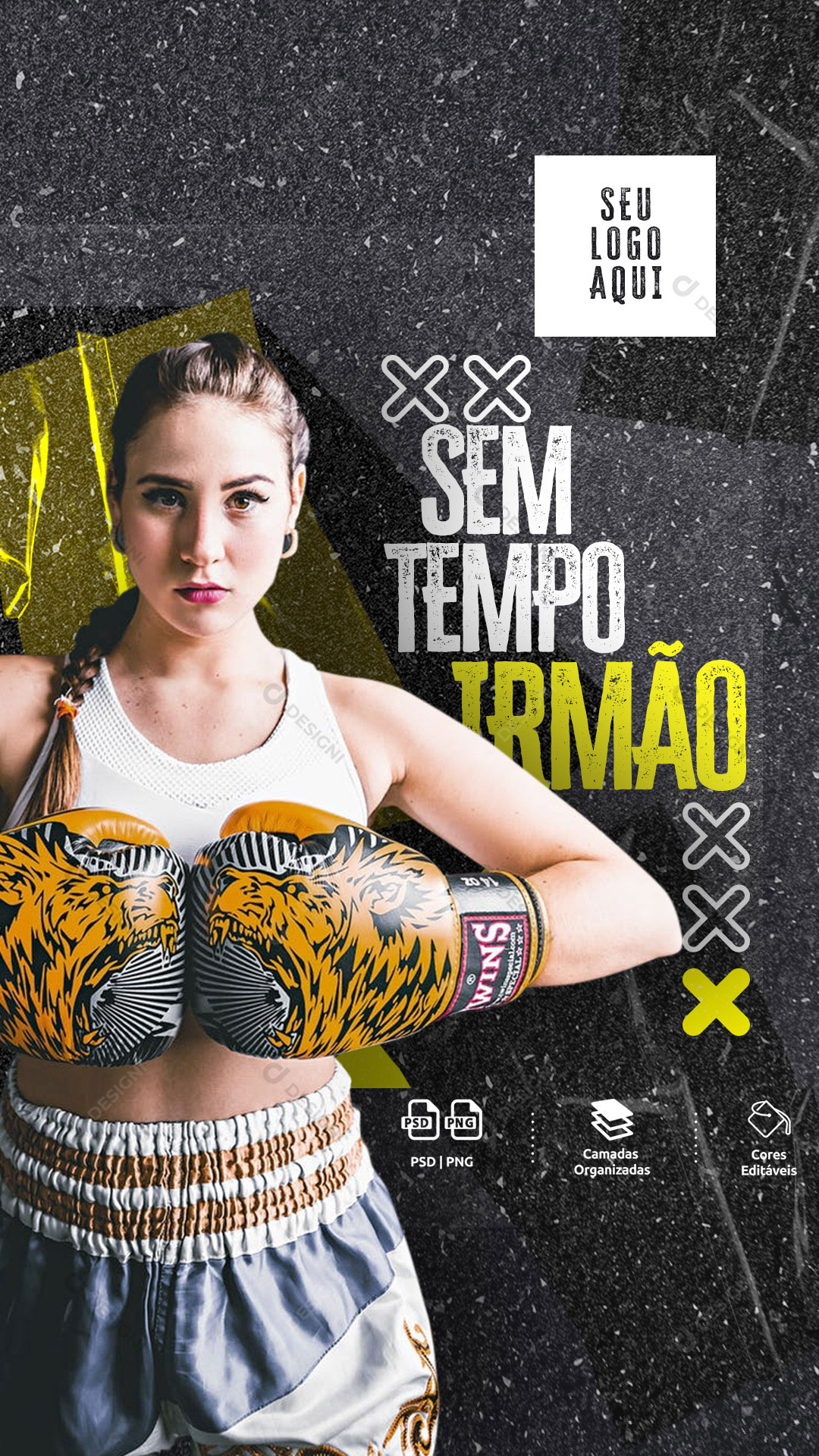 Post Story Academia Sem Tempo Irmão Social Media PSD Editável