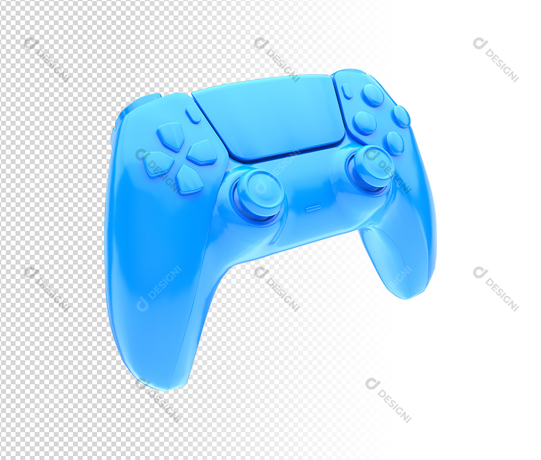 Controle de Vídeo Game Azul PNG Transparente Sem Fundo