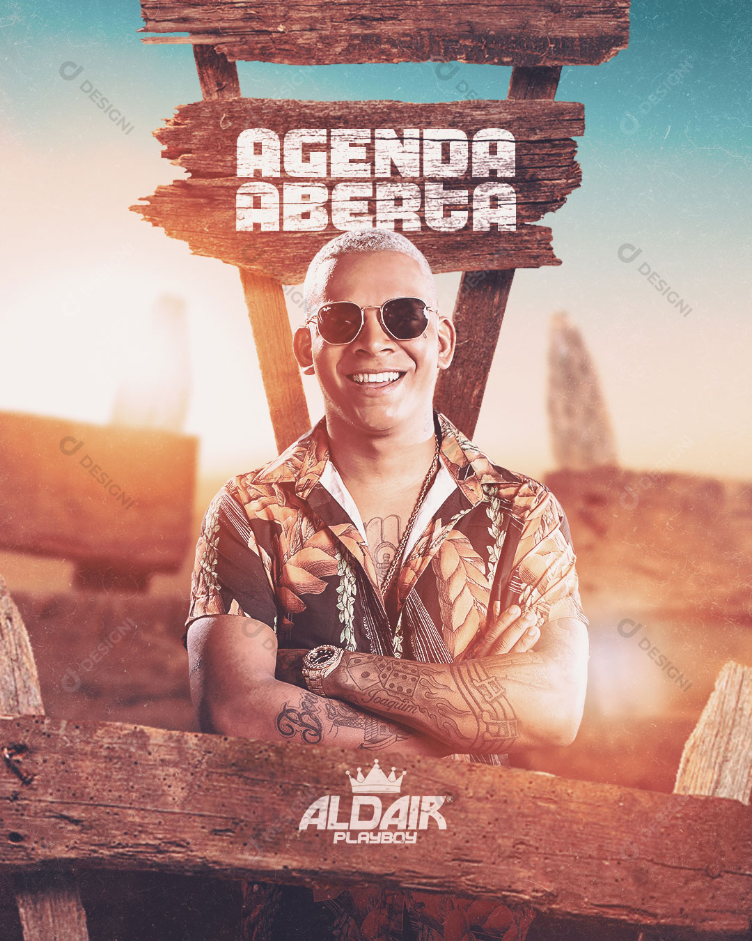 Post Flyer Show Evento Agenda Aberta Artista Aldair PlayBoy Social Media PSD Editável