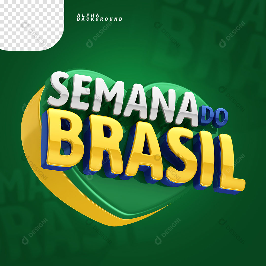 Semana do Brasil Selo 3D PNG Transparente Sem Fundo