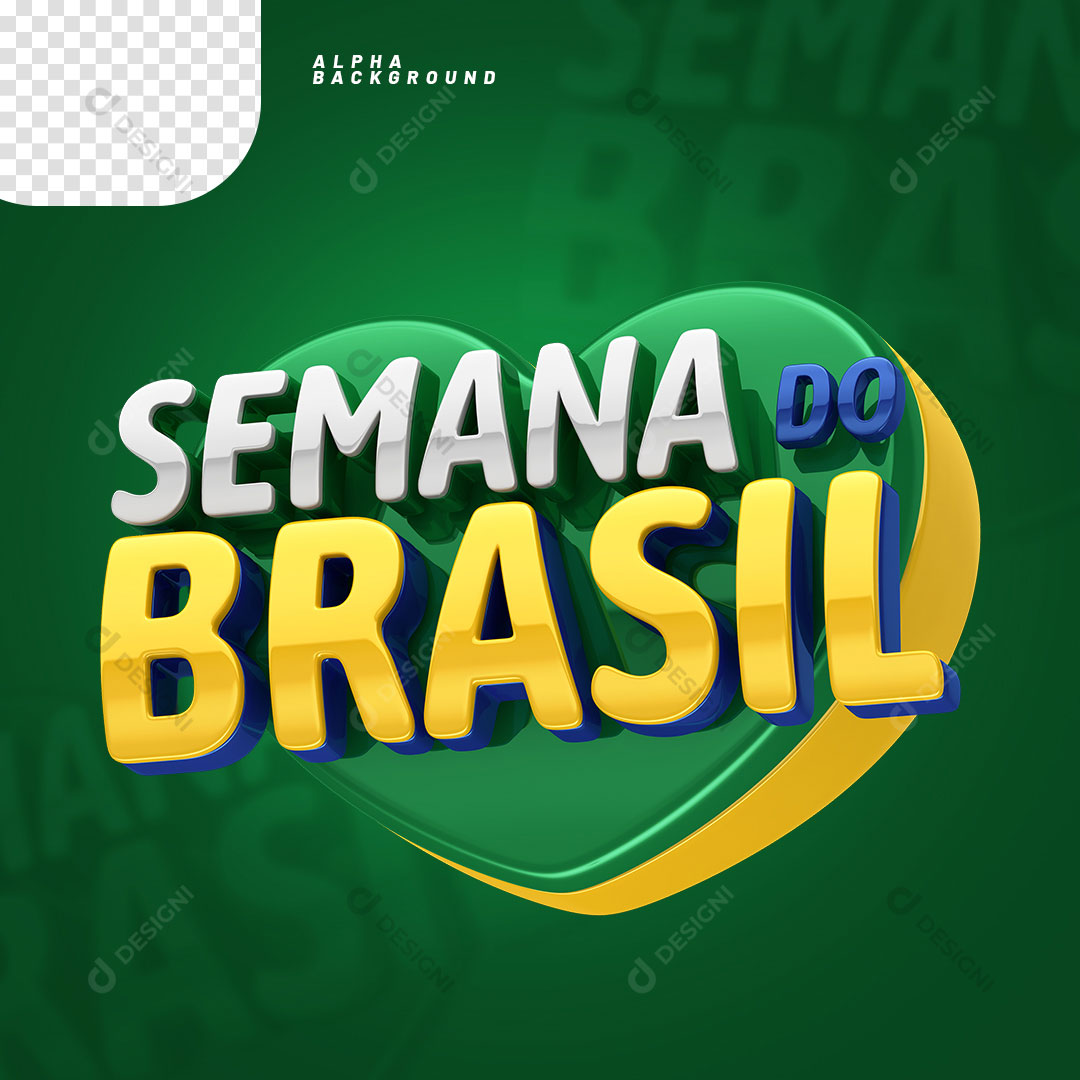Semana do Brasil Selo 3D PNG Transparente Sem Fundo