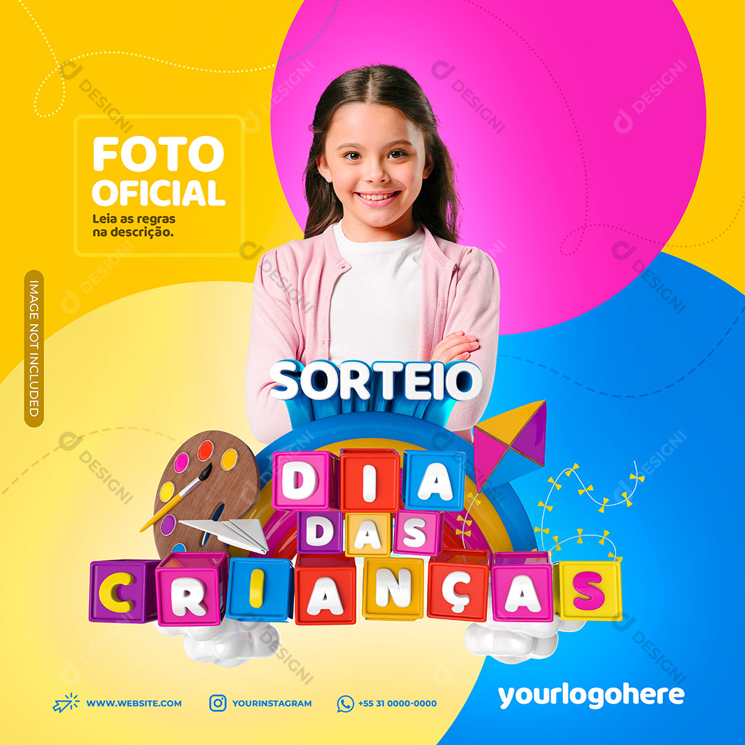 Dia Das Crianças 30% Desconto Social Media PSD Editável
