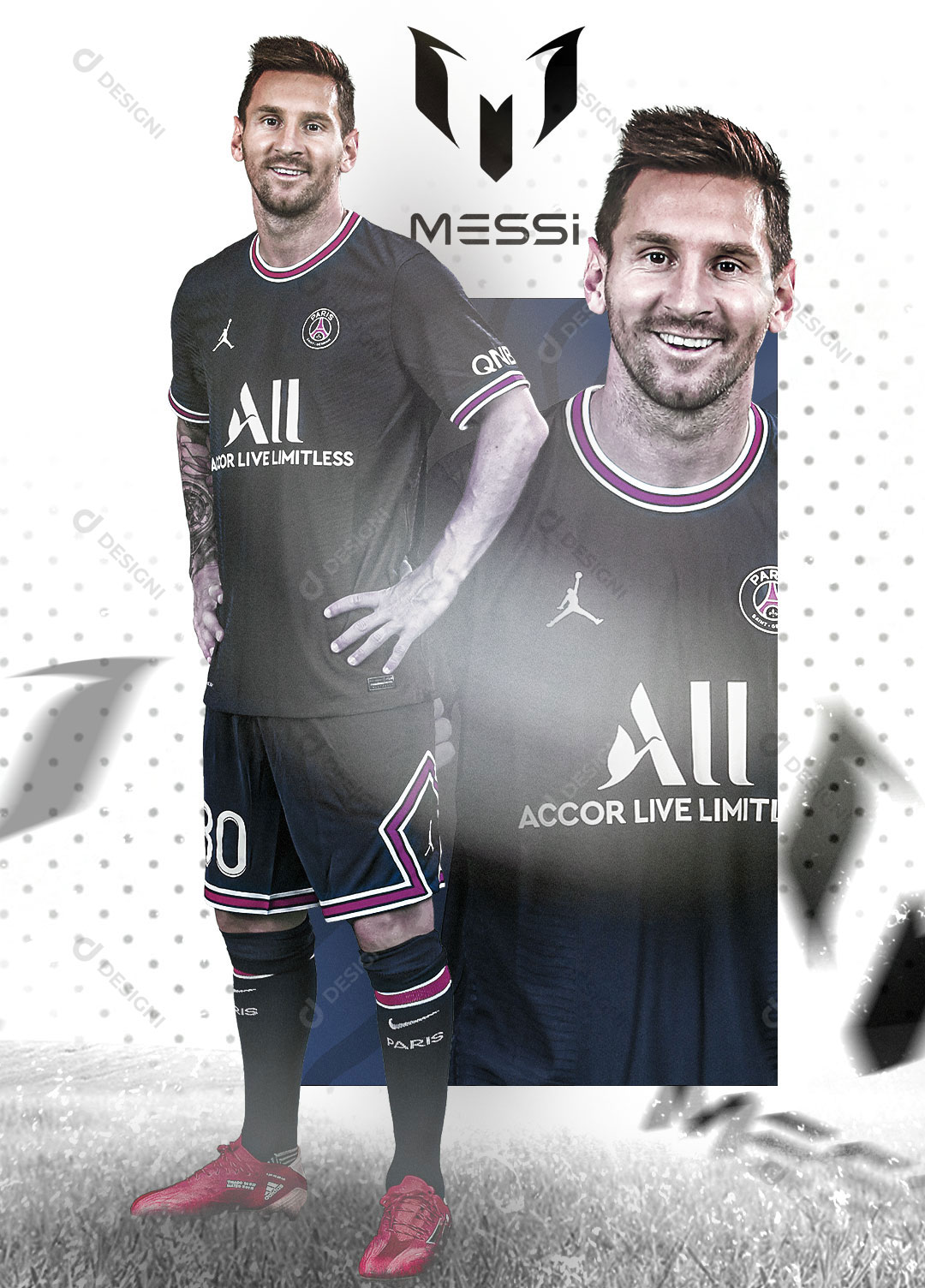 Flyer Jogador de Futebol Messi Social Media PSD Editável