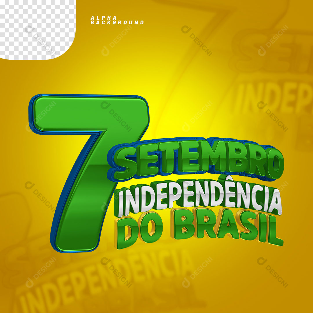 7 de Setembro Independência do Brasil Selo 3D PNG Transparente
