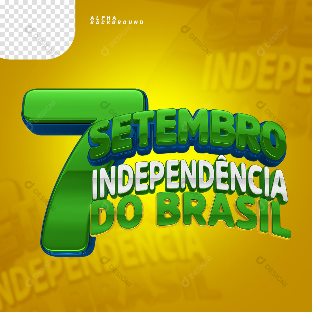 7 de Setembro Independência do Brasil Selo 3D PNG Transparente