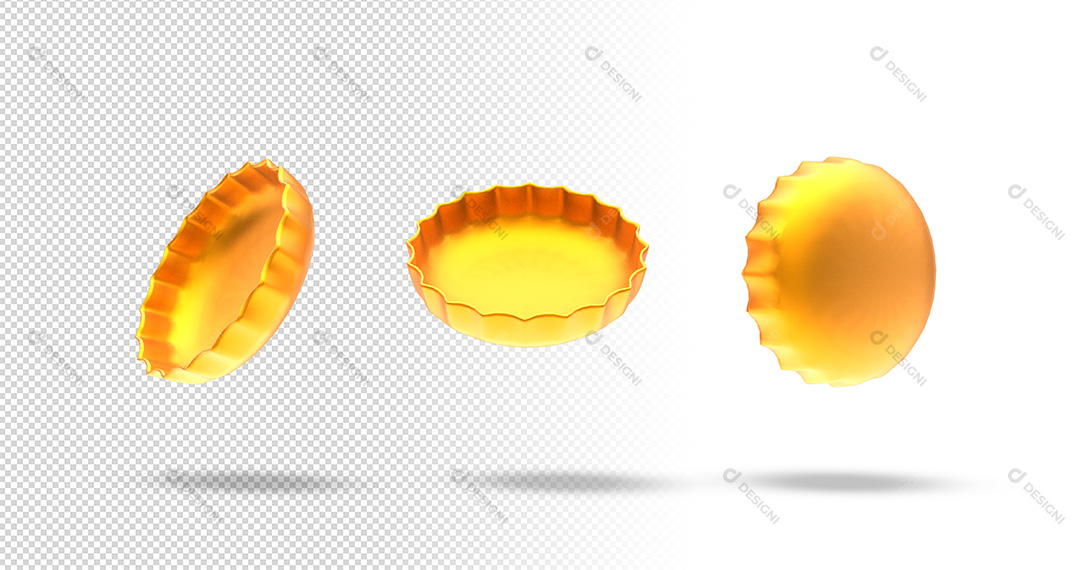 Elementos 3D Tampinhas de Garrafa PNG Transparente Sem Fundo