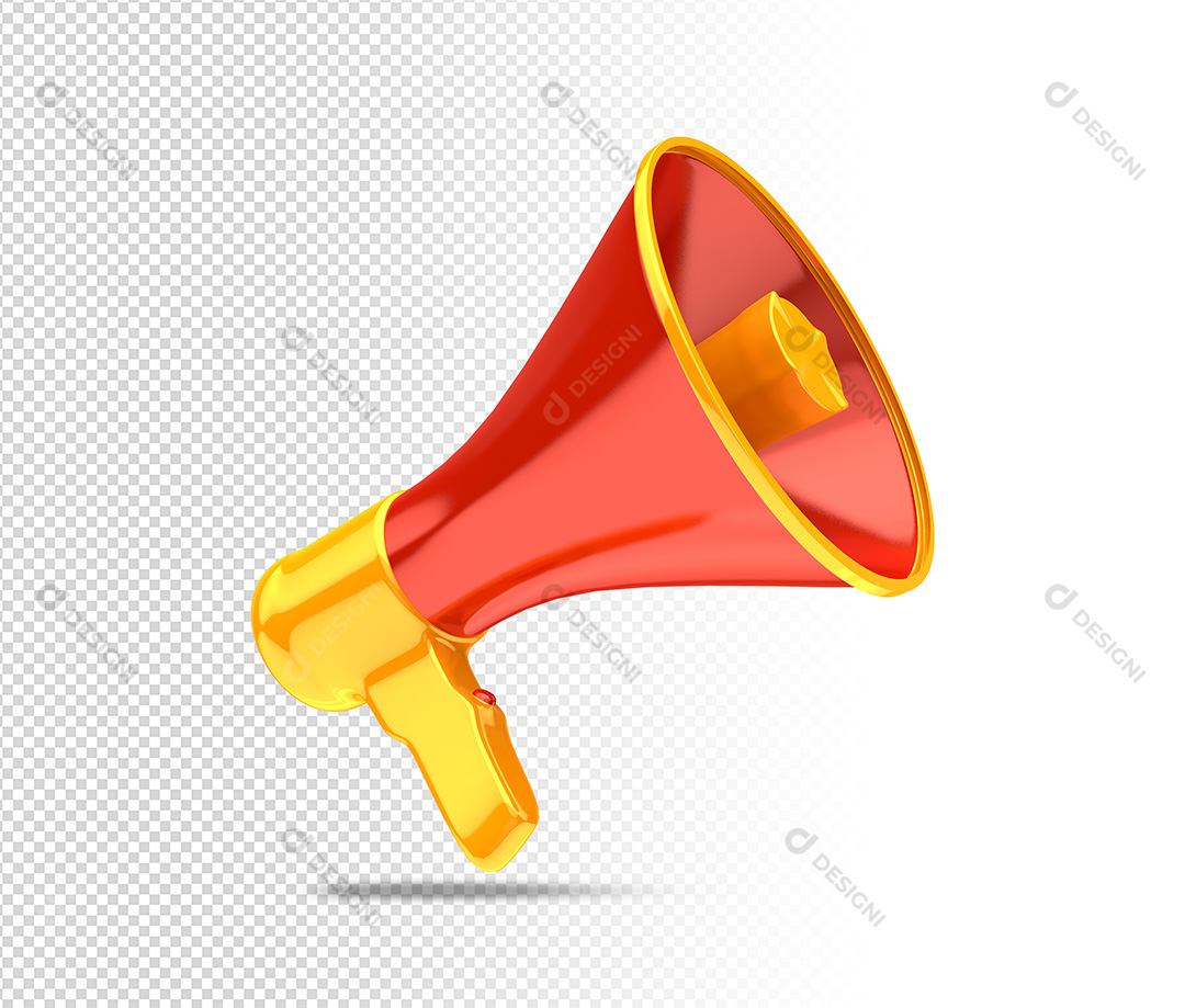 Elemento 3D Megafone PNG Transparente Sem Fundo