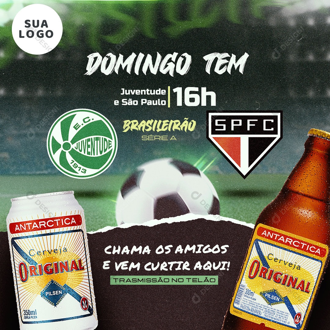 Post Distribuidora Domingão Tem Bebida Social Media PSD Editável