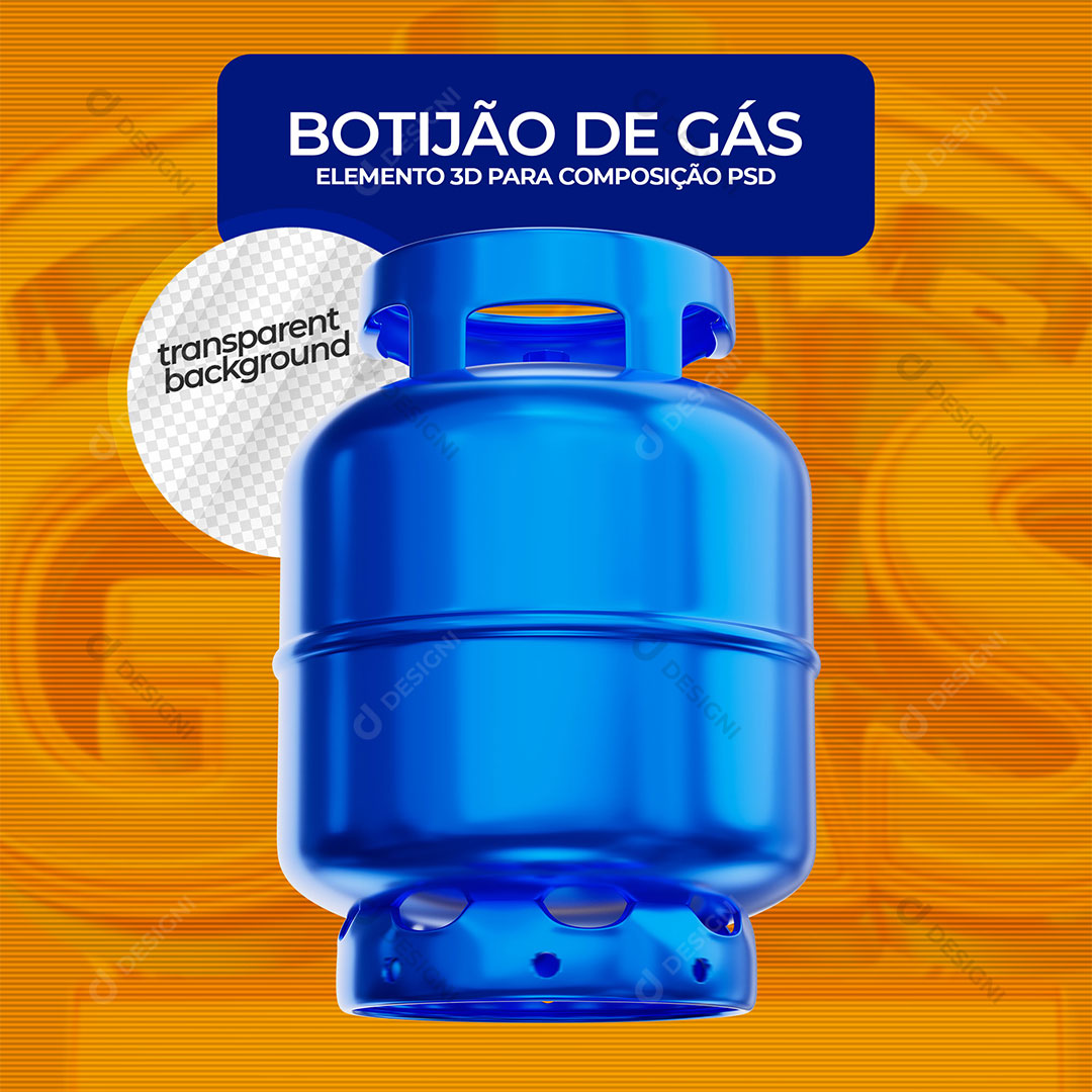 Gas Cylinder 3D Element For Compositing PSD + Transparent PNG