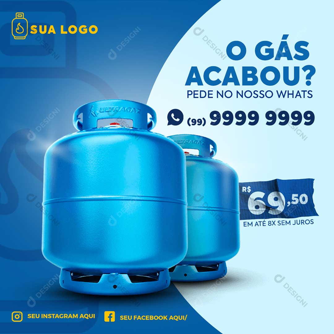 Acabou o Gás Social Media PSD Editável