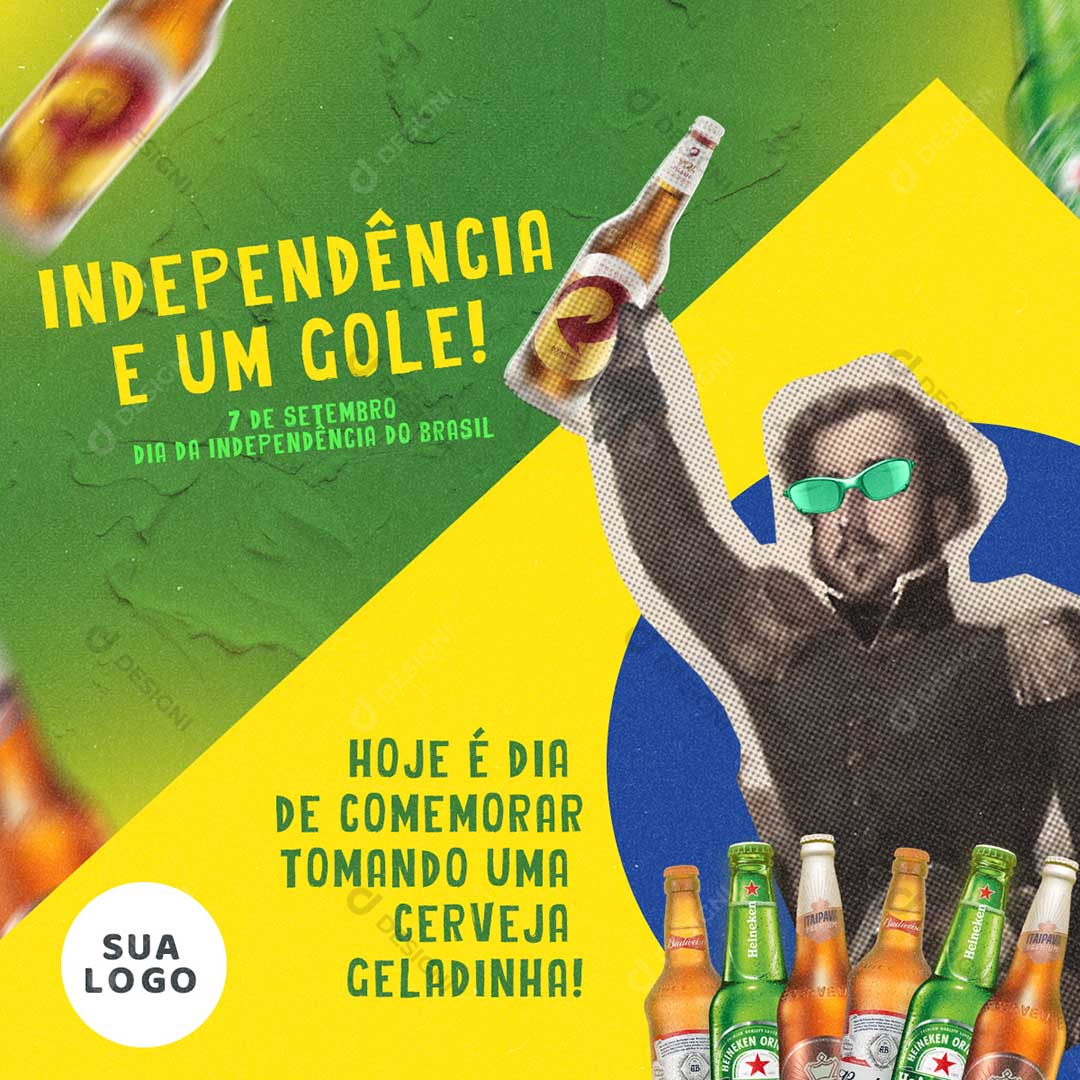Independência e Um Gole Social Media PSD Editável