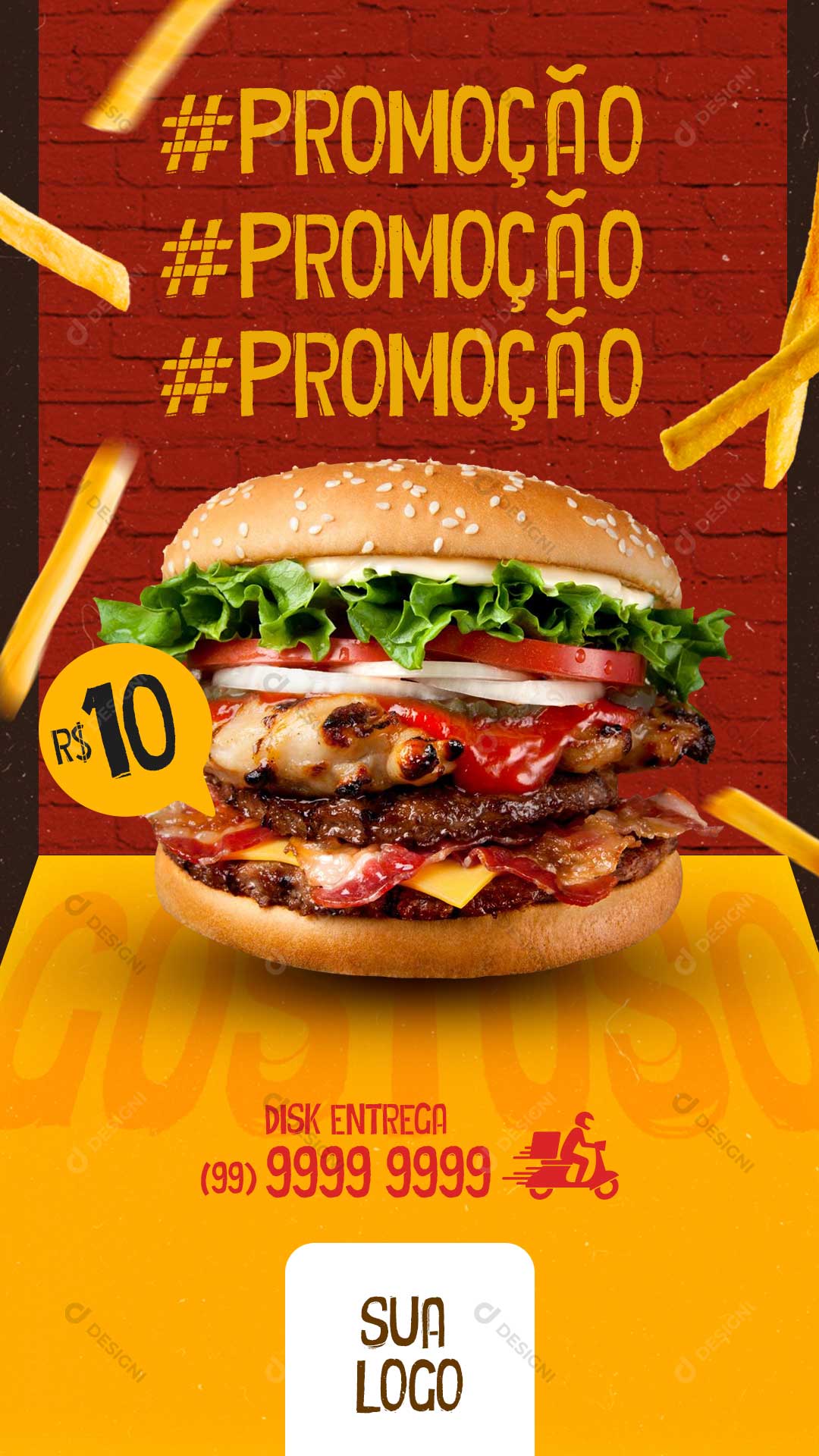 Story Promoção Hambúrguer Social Media PSD Editável