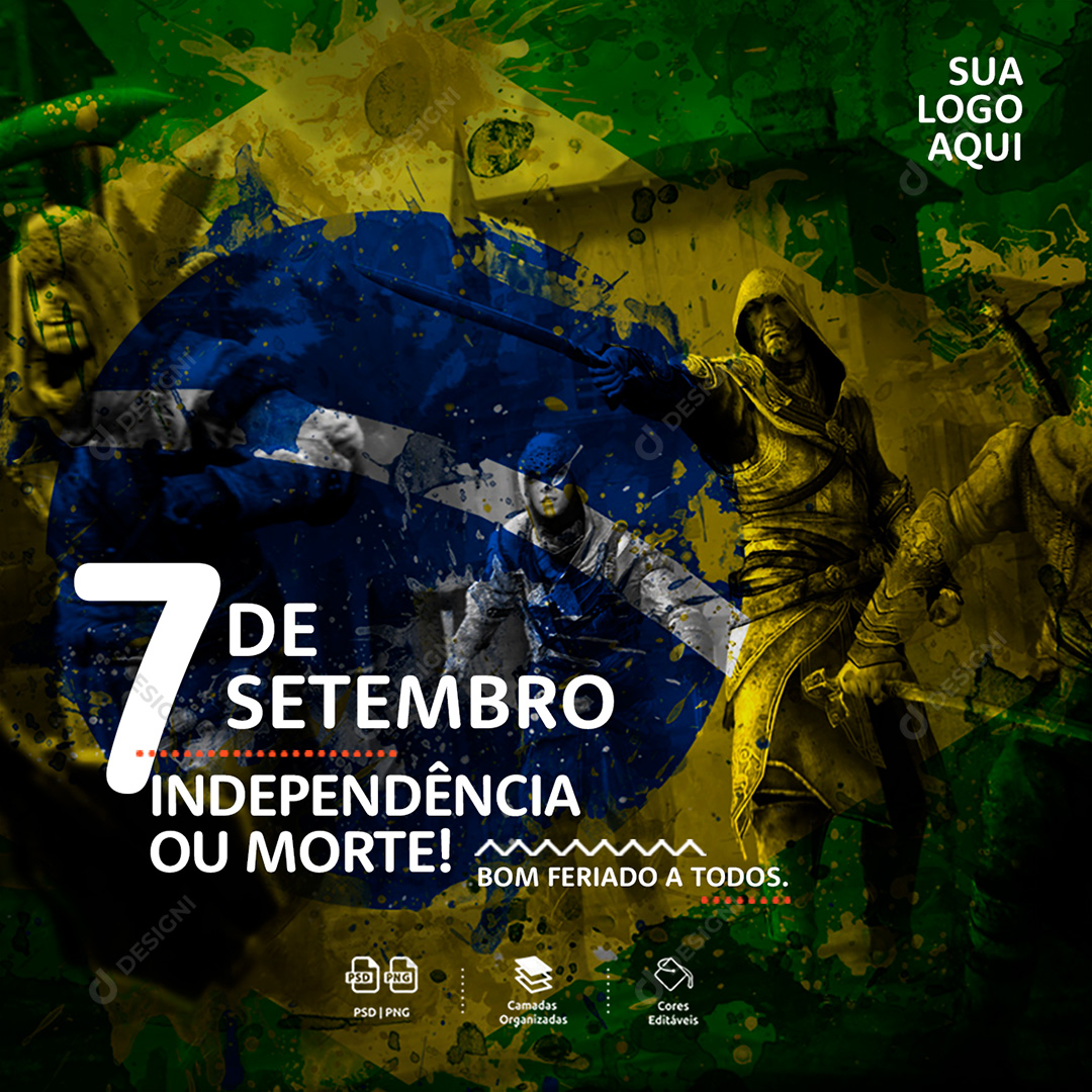 Independência do Brasil 7 de Setembro Social Media PSD Editável