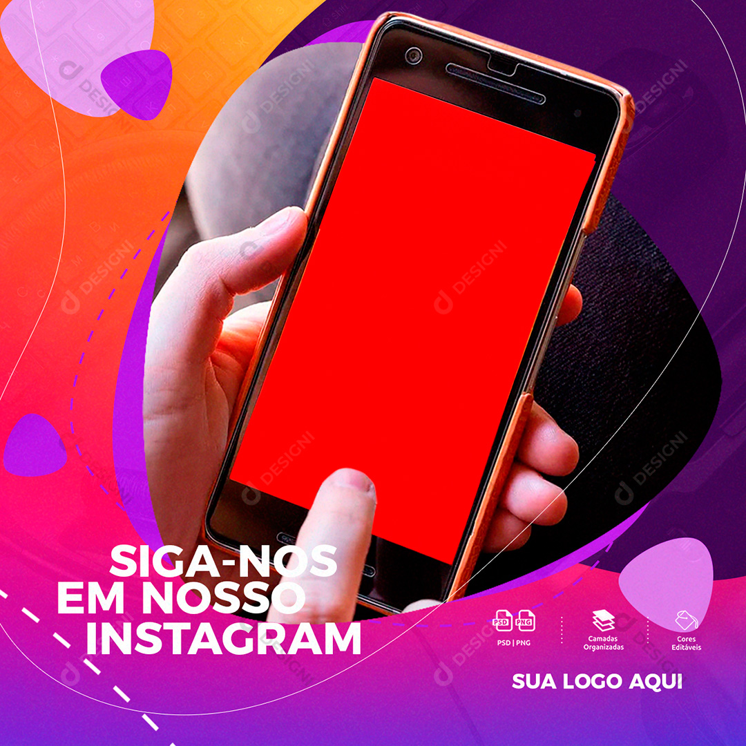 Siga-nos em Nosso Instagram Social Media PSD Editável