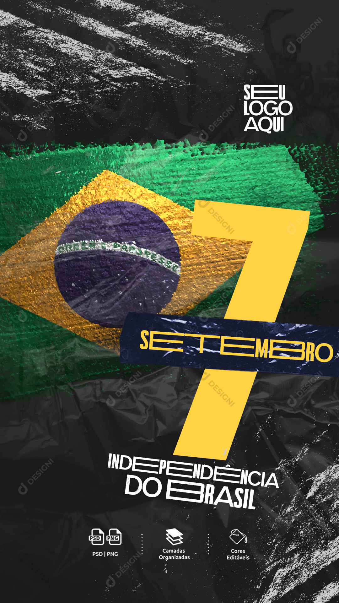 7 Setembro Independência do Brasil Stories Social Media PSD Editável