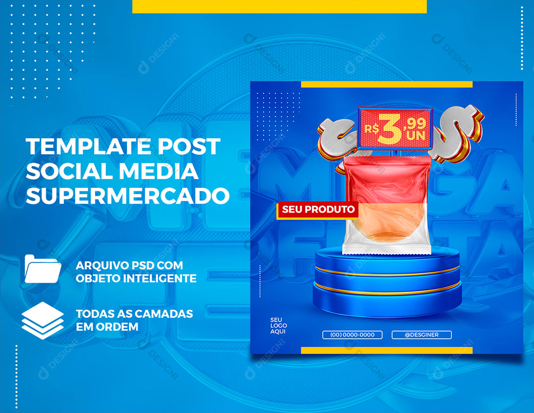 Post Supermarket Product Social Media Editable PSD