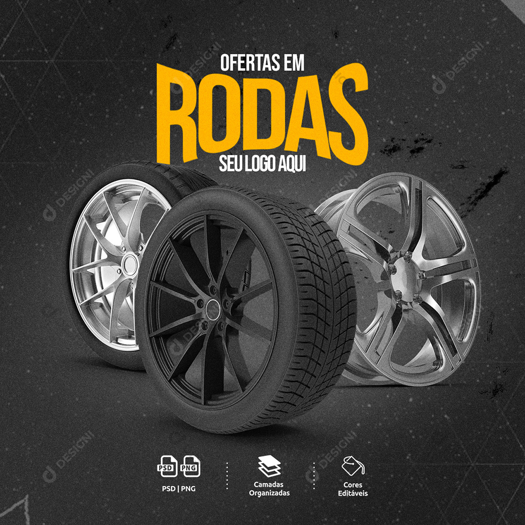 Ofertas em Rodas Social Media PSD Editável