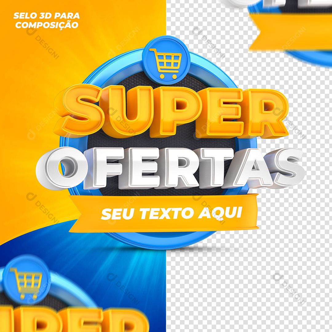 Super Ofertas Selo 3D Para Composição PSD Editável