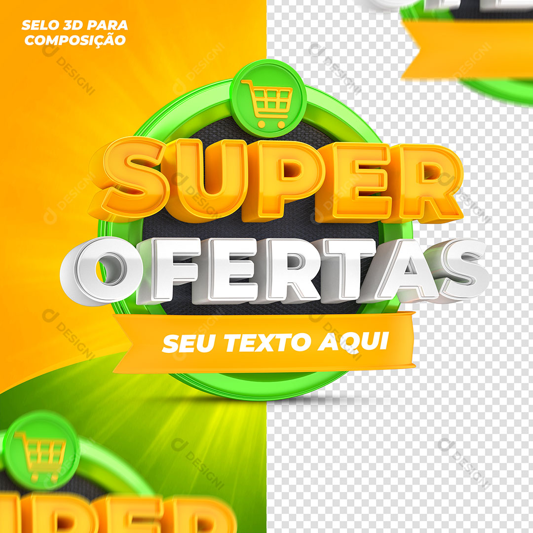 Super Ofertas Selo 3D Para Composição PSD Editável