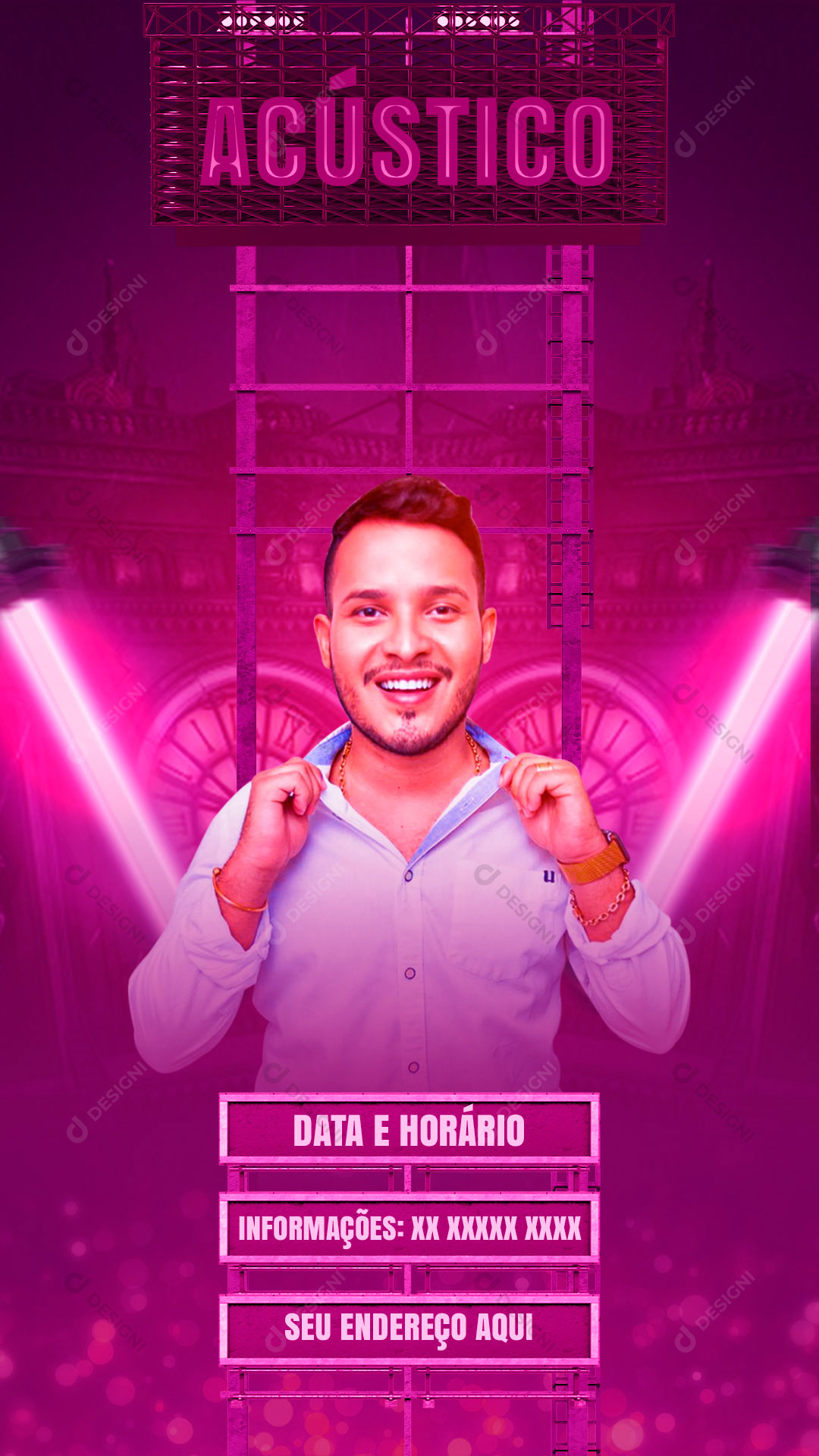 Flyer Show Evento Acústico Artista Social Media PSD Editável