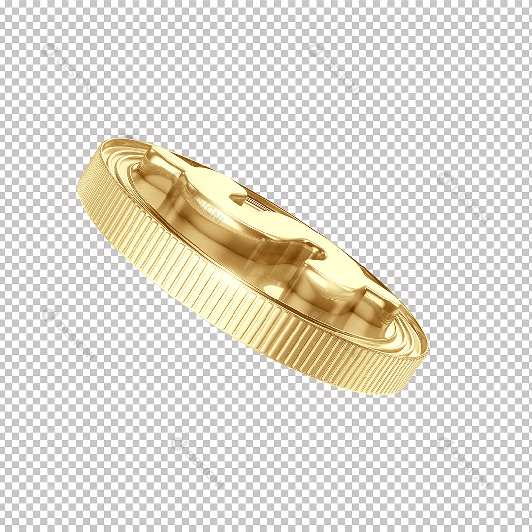Moeda Cifrão Dinheiro Ouro PNG Transparente Sem Fundo