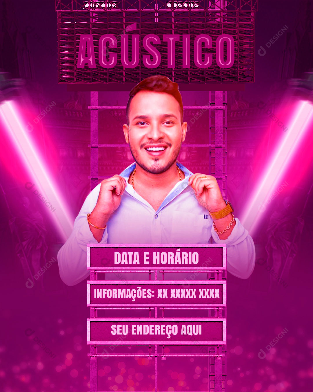 Flyer Show Evento Acústico Artista Social Media PSD Editável