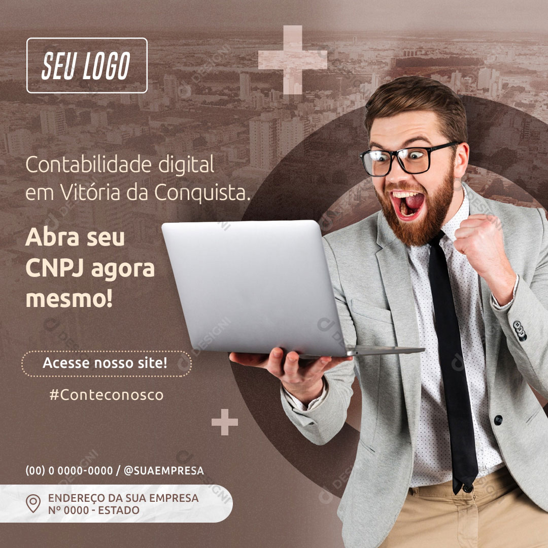 Contabilidade Digital Abra Seu CNPJ Social Media PSD Editável