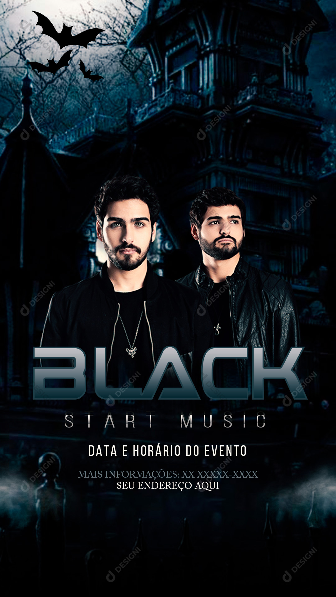 Story Flyer Black Start Music Social Media PSD Editável