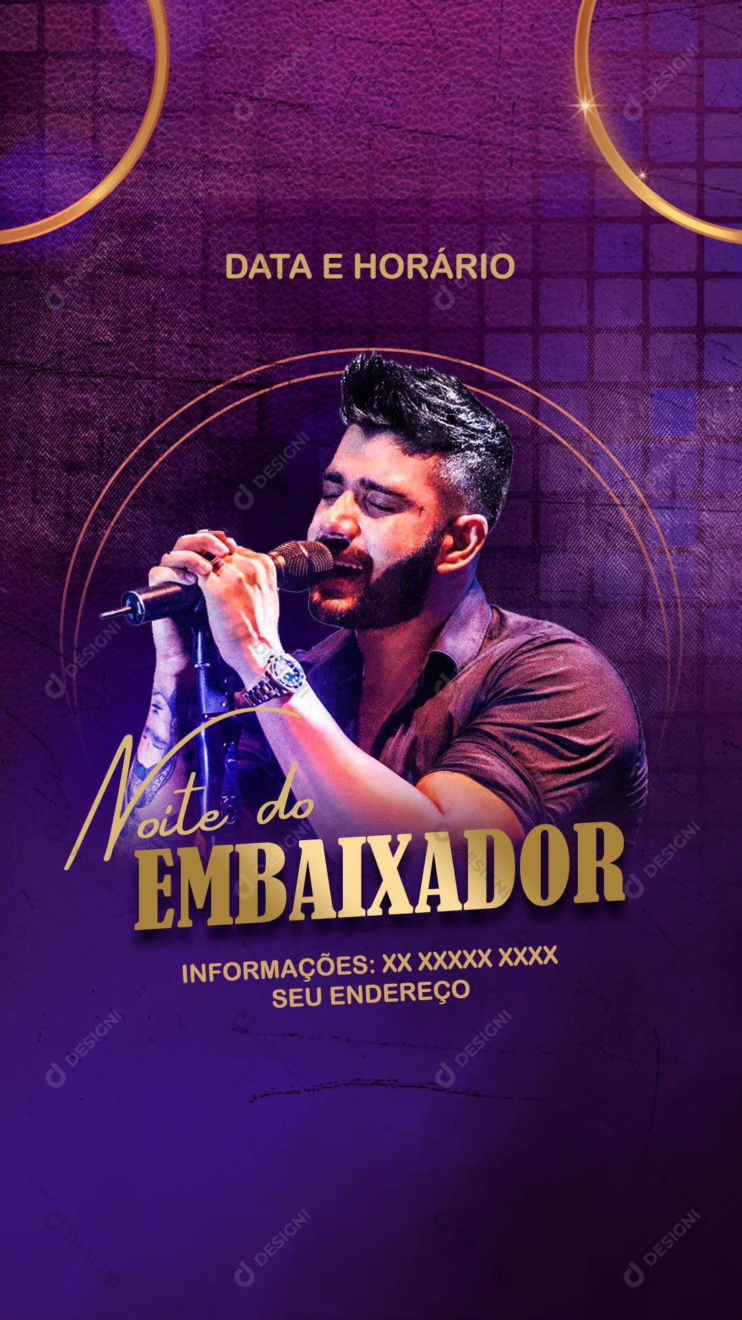 Story Flyer Show Evento Noite do Embaixador Social Media PSD Editável