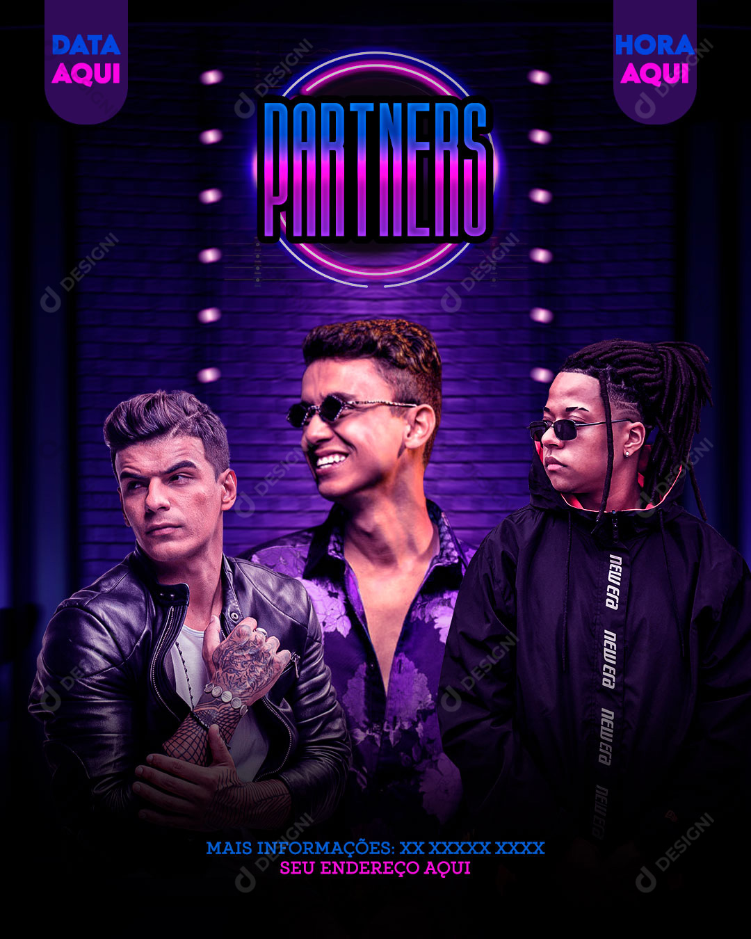 Flyer Show Evento Parceiros Artistas Social Media PSD Editável