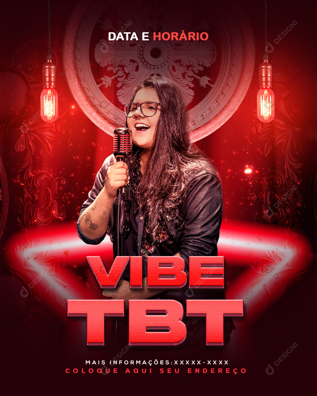 Flyer Show Evento Vibe TBT Artista Social Media PSD Editável