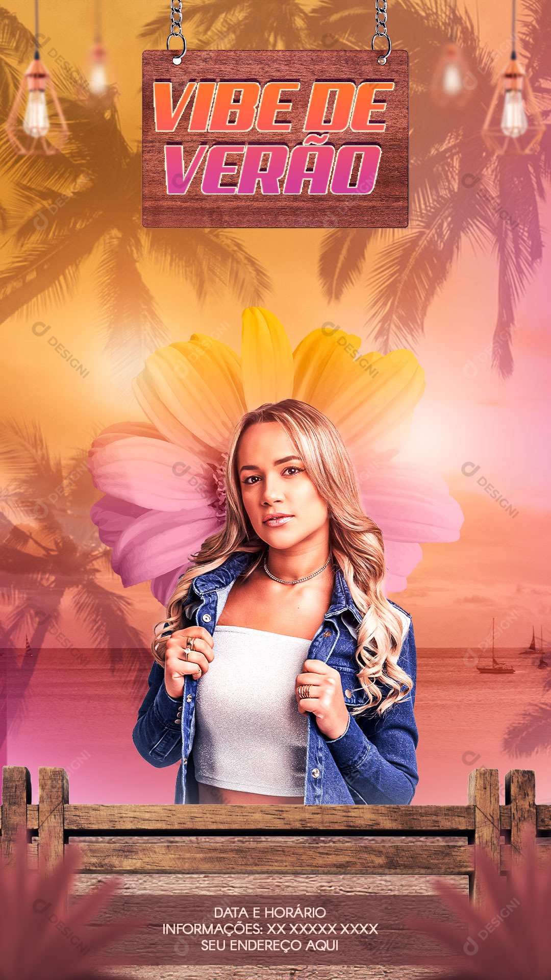 Story Flyer Show Evento Vibe de Verão Artista Social Media PSD Editável