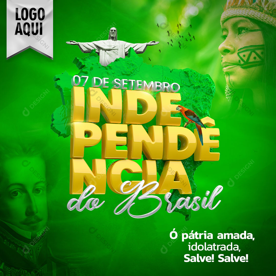 07 de Setembro Indepedência do Brasil Social Media PSD Editável