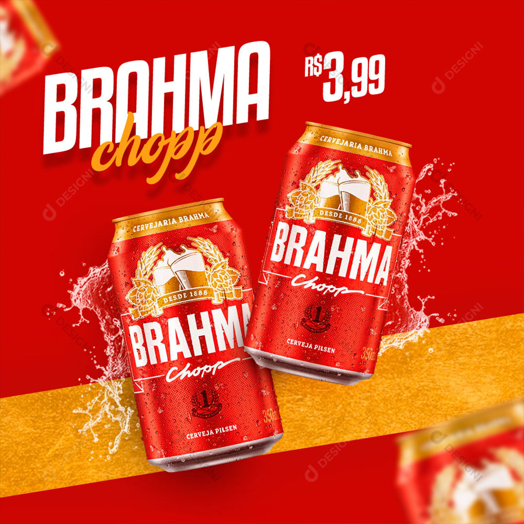 Post Distribuidora Brahma Chopp Social Media PSD Editável