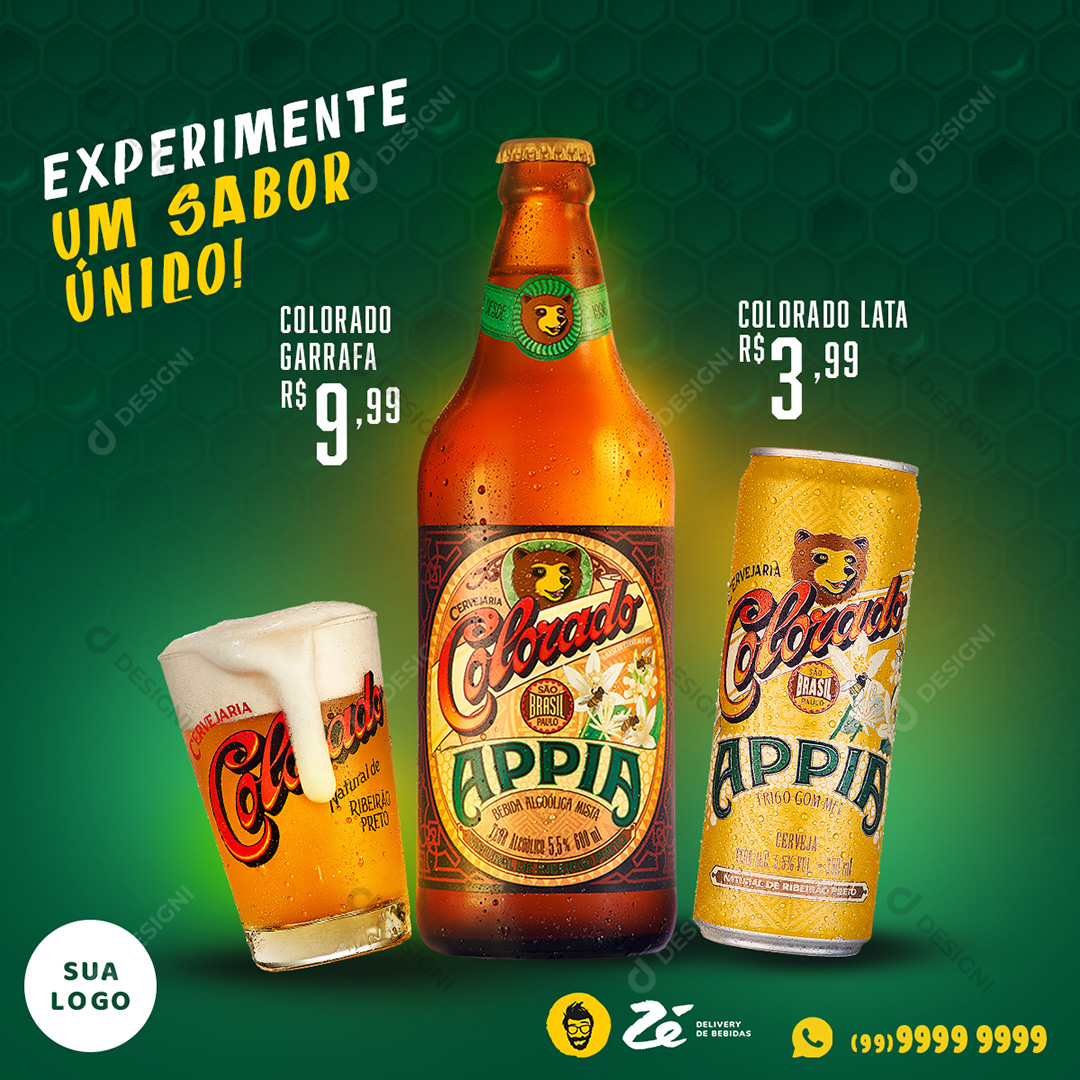 Experimente Cerveja Colorado Appia Social Media PSD Editável