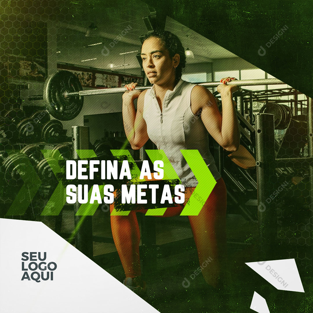 Defina As Suas Metas Social Media PSD Editável